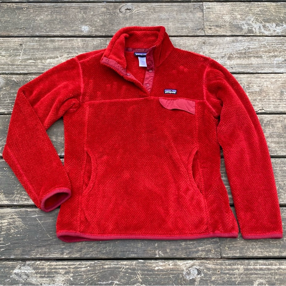 Patagonia Re-Tool Snap T Polartec Thermal Pro Red Fleece Pullover Size Medium
